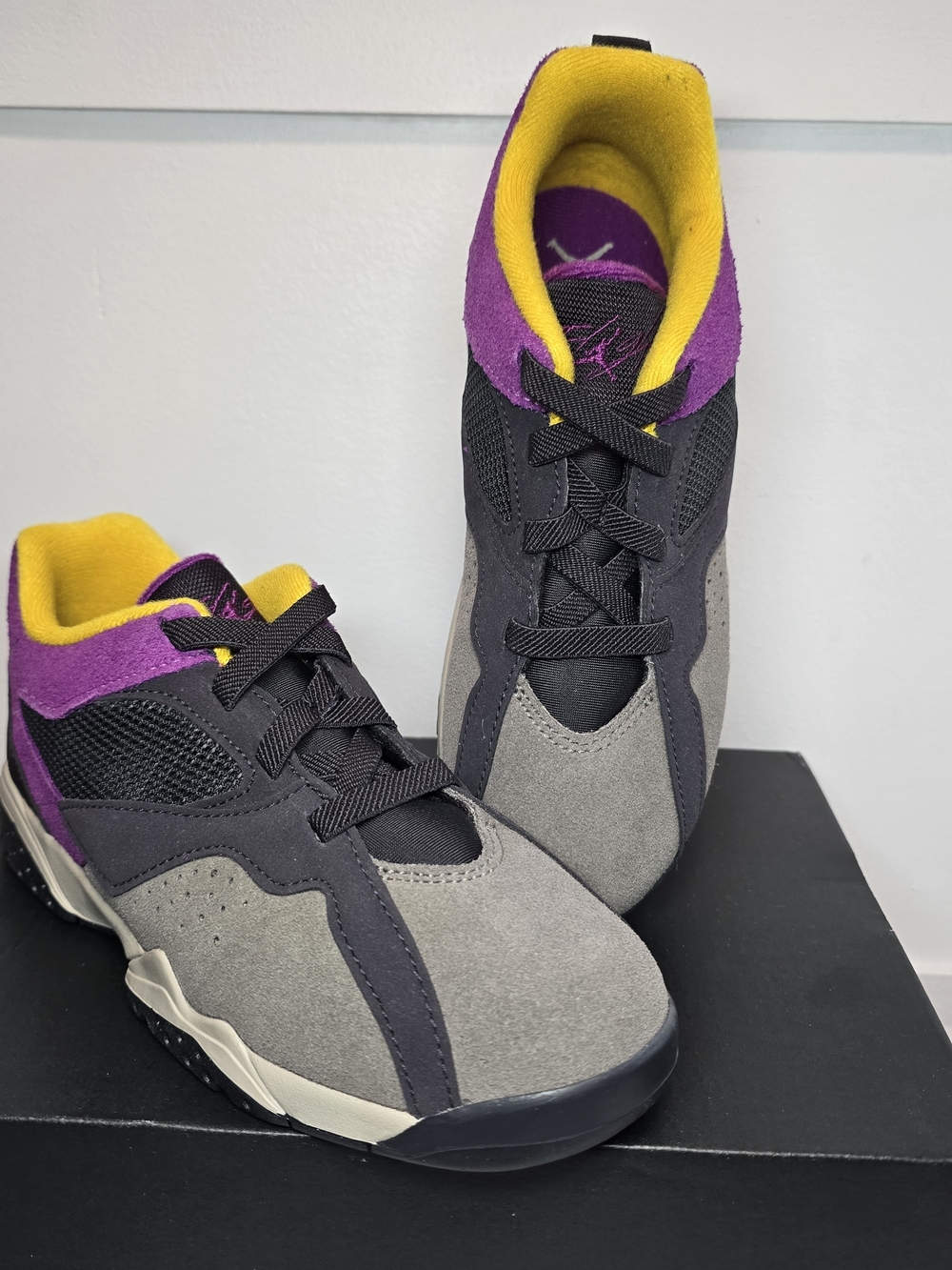 Nike Kids Sneakers in Gray, Black, Purple & Yellow